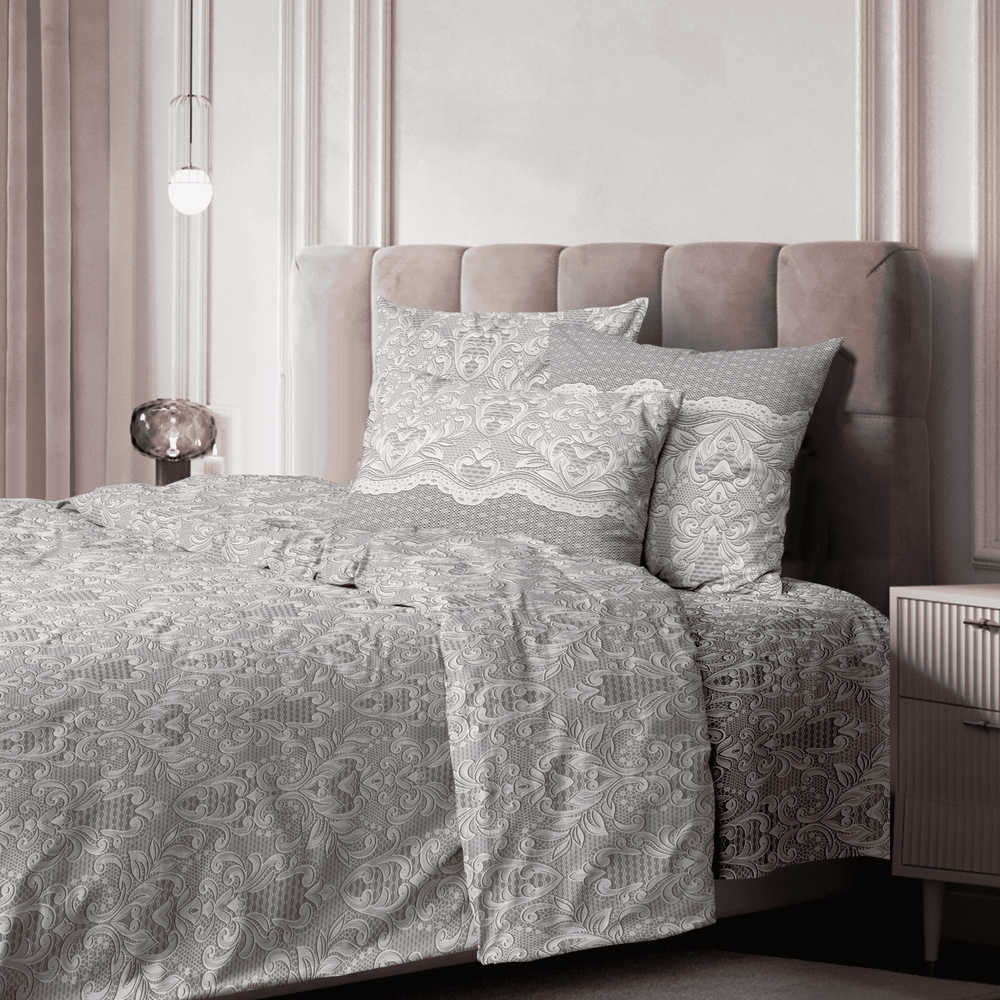 КПБ Перкаль "Круж вуаль" 72086 Евро Прост 2,4*2,2 ; Под 2,0*2,15;. 70*70 2 шт.