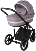 Детская коляска Adamex Rimini Deluxe 3 в 1 RI225A (СВ.СИРЕНЕВАЯ КОЖА+СТАЛЬНАЯ ПЕРЛ.ОТДЕЛКА)
