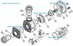 Kripsol Насос без префильтра Karpa KA550 T1.B / HCP10553E1 (78 м³/ч, 380В, 4.7кВт, 5.5HP, Ø90 мм)