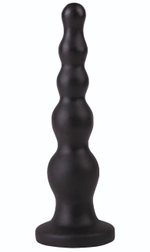Чёрная анальная ёлочка с ограничительным основанием - 17,5 см. (Цвет: черный)