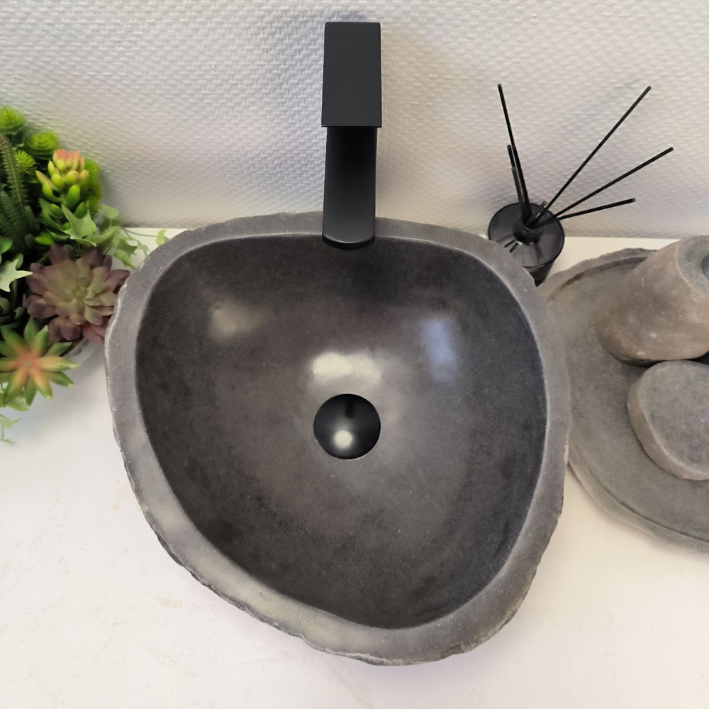 Раковина из речного камня RS-64111 (40*38*15) 0122