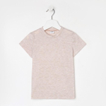 Футболка д/девочки "Basic line", цвет бежевый меланж, р. 110. 7444511, 1 шт.
