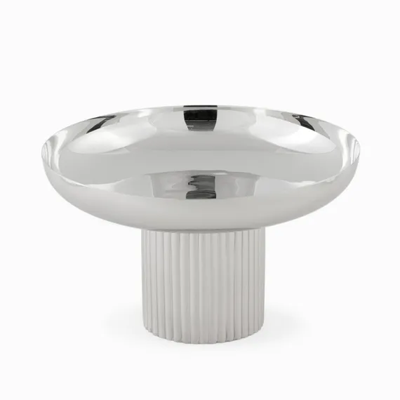 Миска Stem L, Ø39х39 см, серебристая