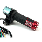 Ручка газа с вольтметром и замком зажигания (кабель 2 метра) Красная