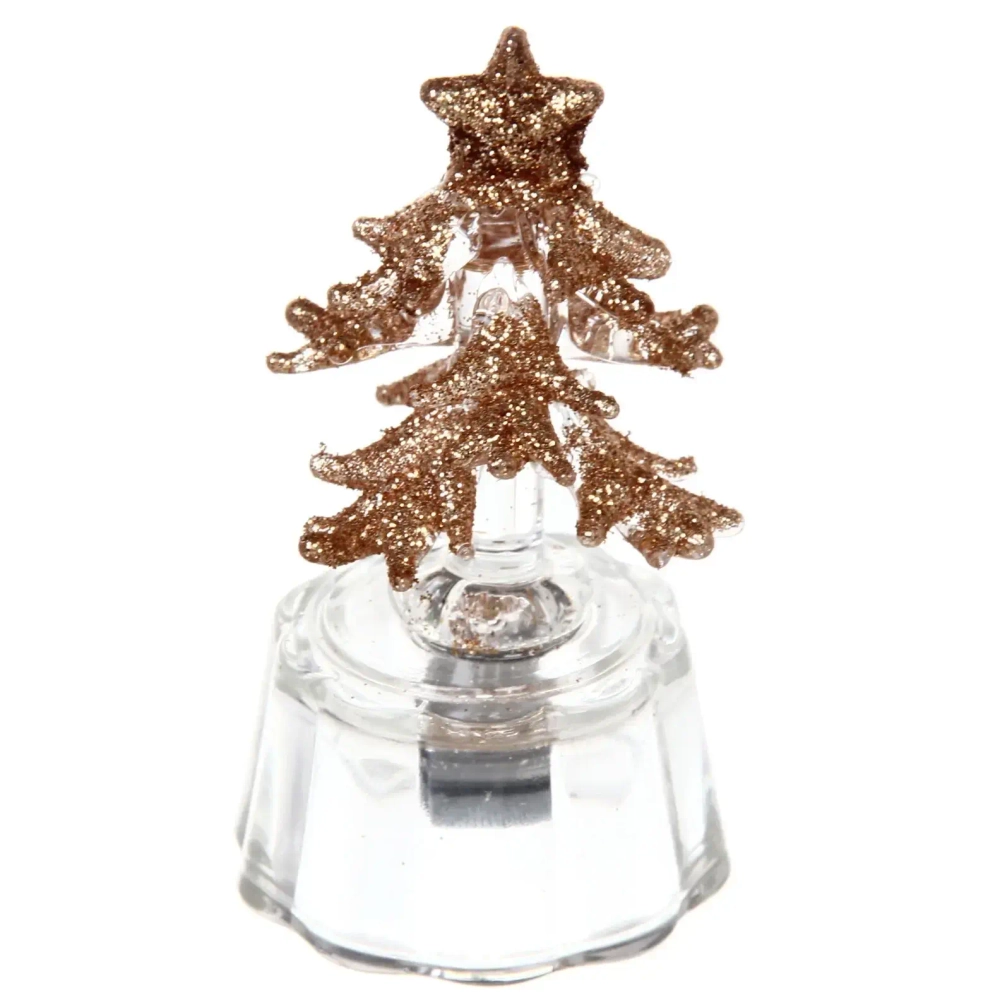 Фигурка с подсветкой «Елочка лесное золото», 8 см