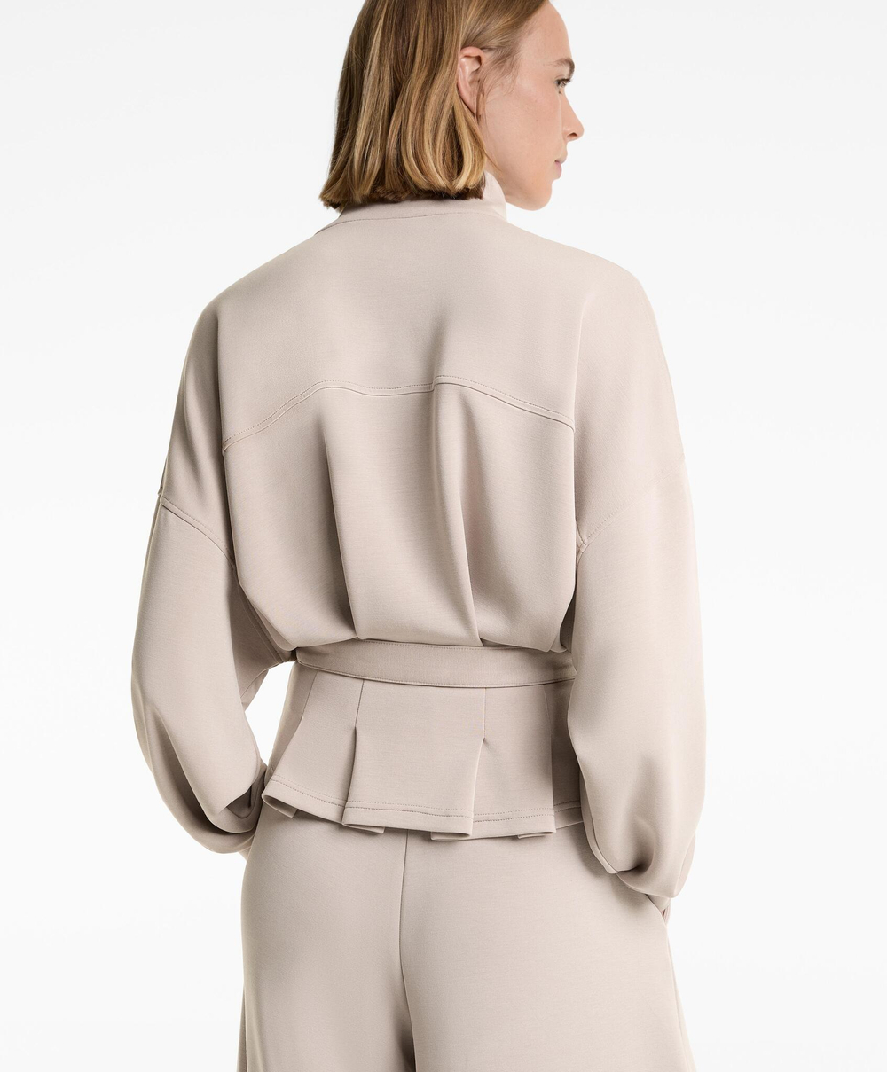 Oysho Мягкая куртка с поясом, темно-серый