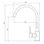 Смеситель для кухни 35к Milardo M01SB0FM05 "Meal" гибкий излив ХРОМ-ЧЕРНЫЙ
