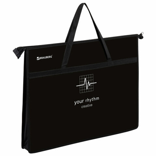 Папка для рисунков и чертежей с ручками BRAUBERG А3, пластик, молния сверху, Creative, 273411