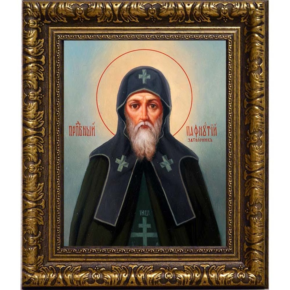 Пафнутий Печерский, преподобный затворник. Икона на холсте.
