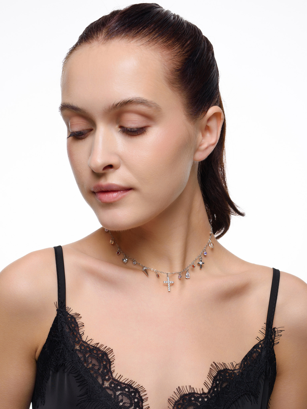 Чокер "Multi Crystal Cross"