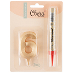 Набор «Фонтан и свеча-цифра» в золотом цвете 10 см, 1 шт