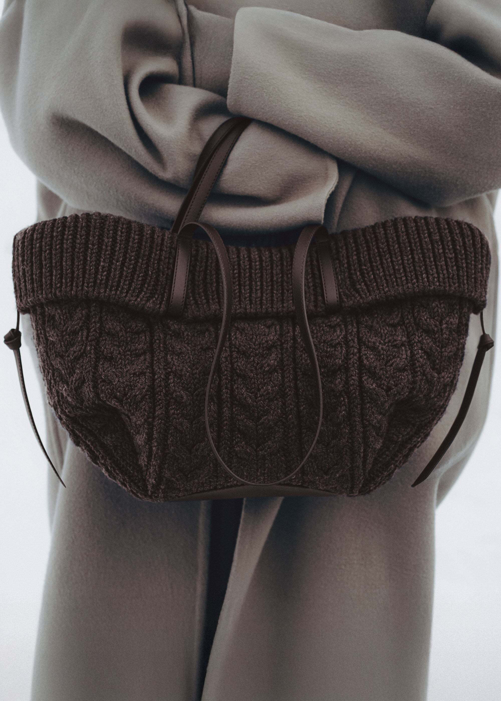 POLENE СУМКА CYME MINI, КОРИЧНЕВЫЙ