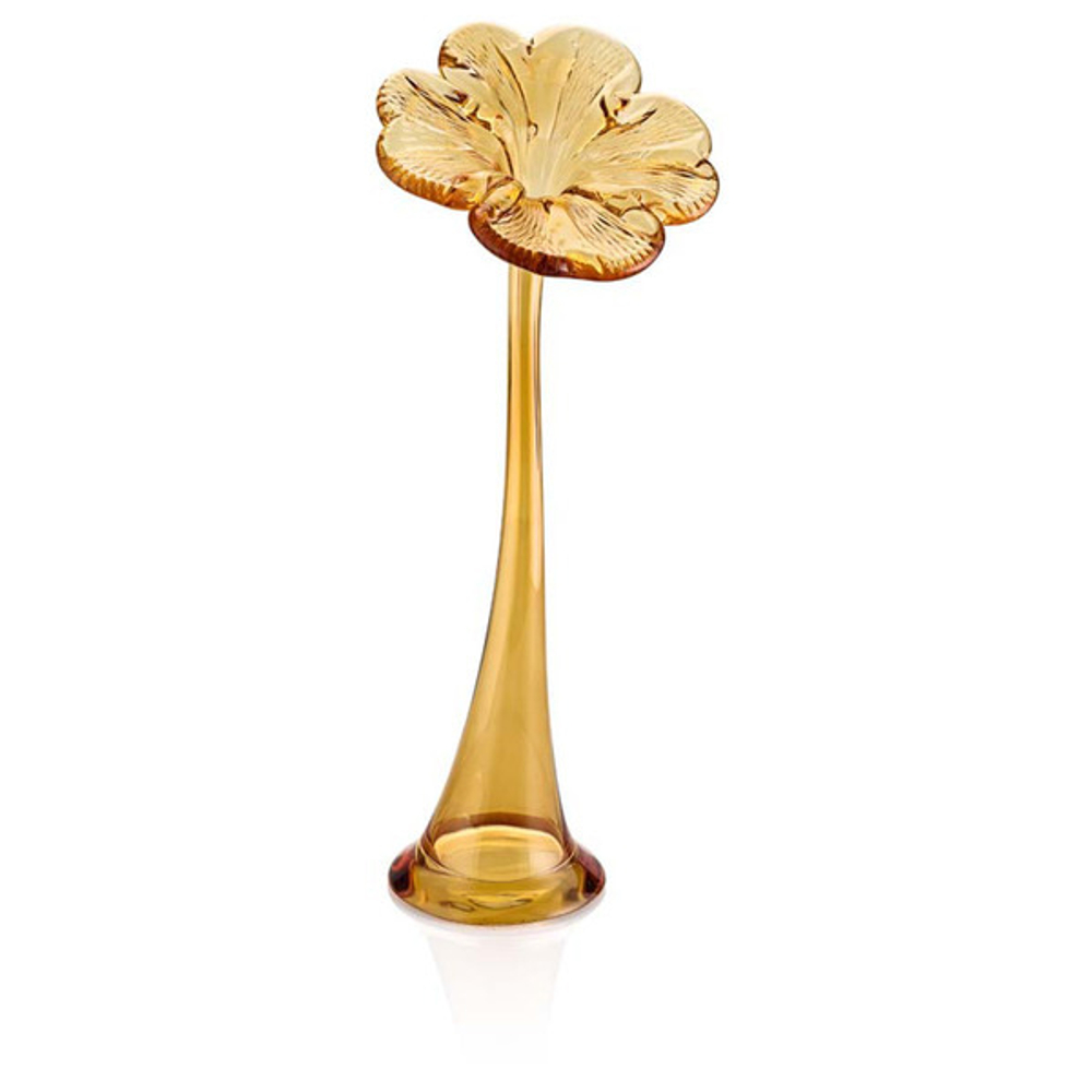 Ваза IVV Один цветок Клевер янтарная 42см