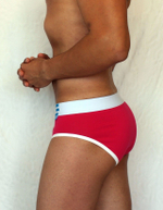 Розовые мужские трусы-брифы с брендированным поясом (Размер: L) (Цвет: розовый)