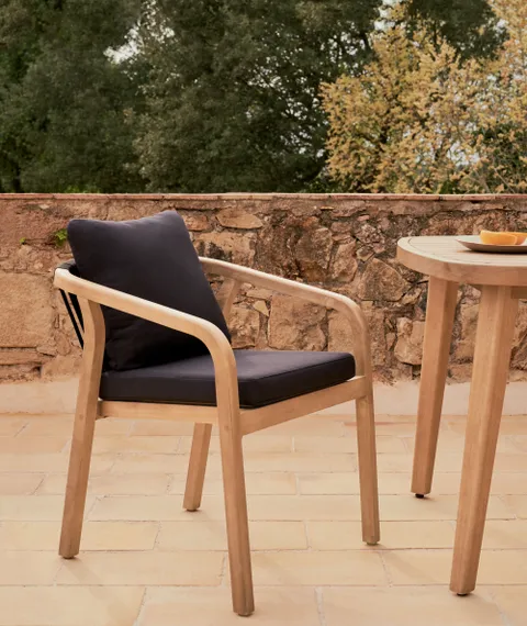 Стул Malaret, массив эвкалипта, черный