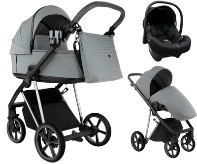 Детская коляска Roan Sol Vintage Luxury 2.0 3 в 1 с автокреслом Tutis Elo Lux EduSky Black VIN 01/BT Blue Tea/Blue Tea/руч.Grey/к.Grey