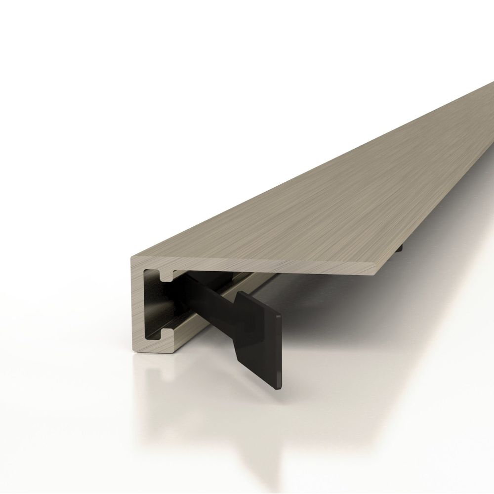 Микроплинтус анодированный титановый браш, 2000x15x6 мм