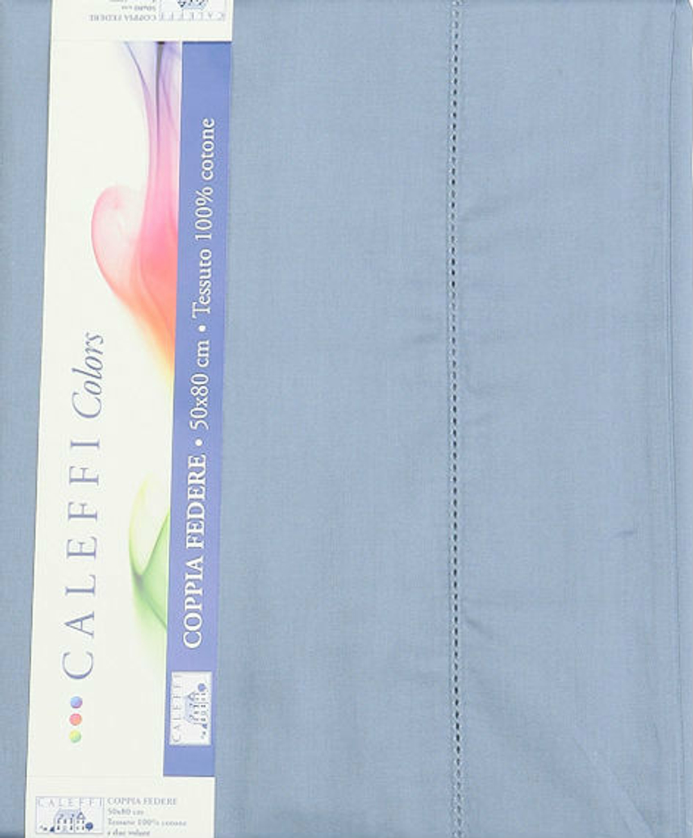 Простыня на резинке 220x200 Сaleffi Raso Tinta Unito с бордюром сатин синяя Италия