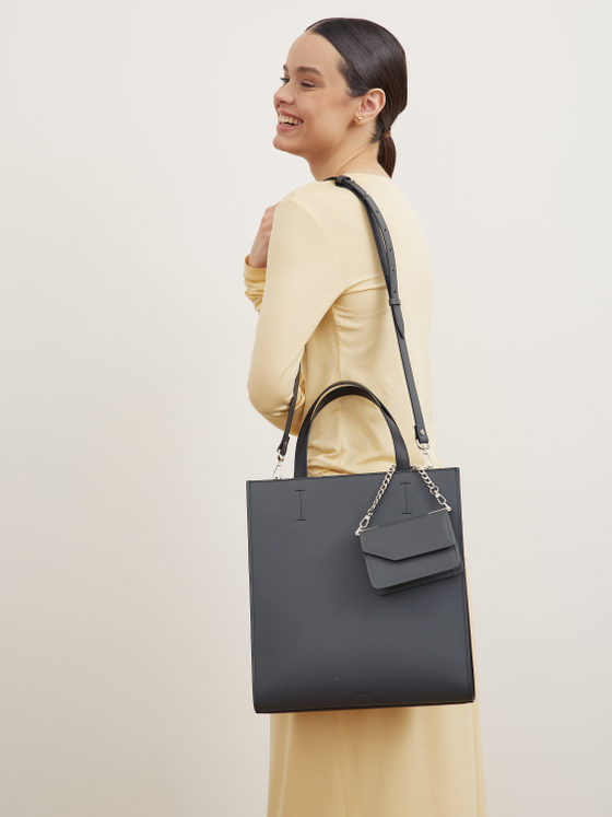 ШОППЕР БОЛЬШОЙ ЧЕРНЫЙ|ГРАФИТ|Т.КОРИЧНЕВЫЙ