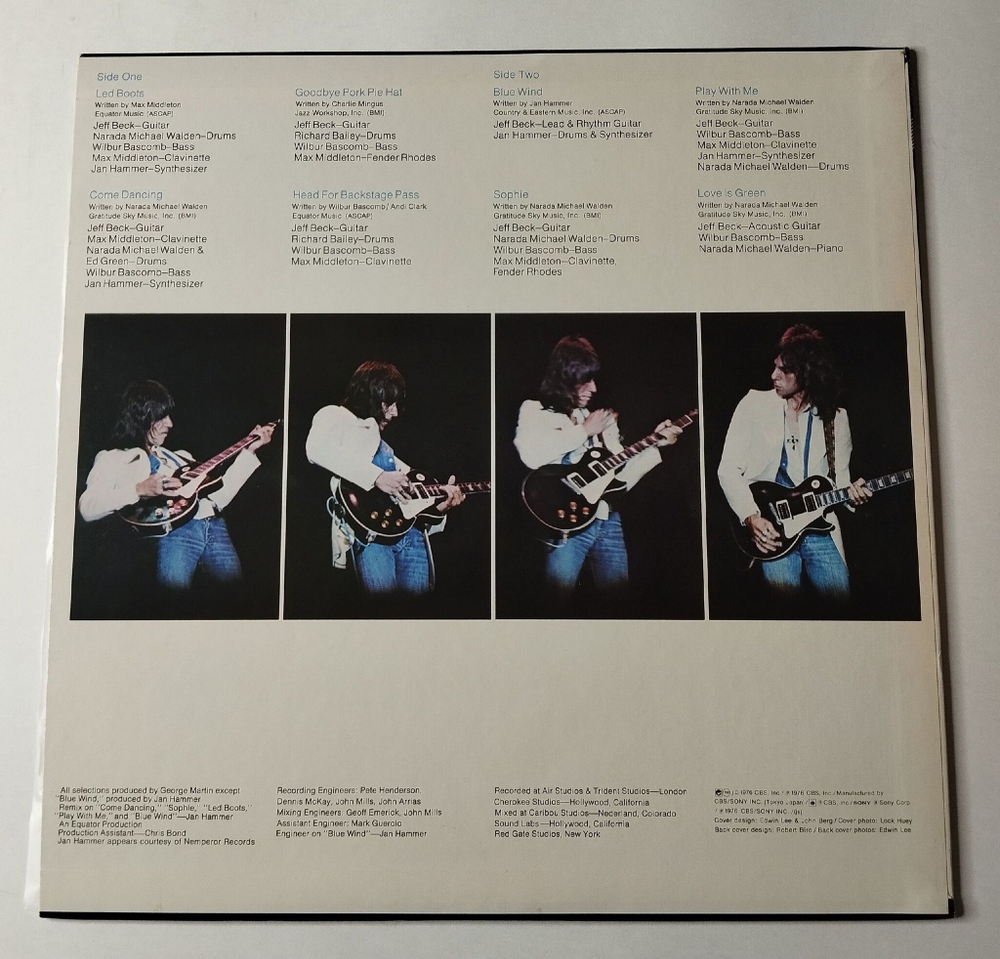 Винтажная виниловая пластинка LP Jeff Beck Wired (Japan 1976) (No Obi) Head For Backstage Pass