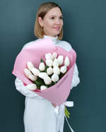 Букет из 19 белых тюльпанов(00197)