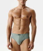 Мужские трусы слипы классика Atlantic, набор 2 шт., хлопок, светло-зеленые + графитовые, 2RMP-006