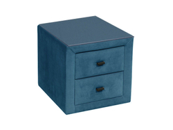 06.34-01 тумба прикроватная со стеклом Гамма велюр изумруд