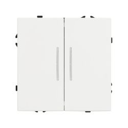 Механизм выключателя двухклавишный проходной LED SWT-NOBE-MKP2-SFPL-L-WH (230V, 10A) (Arlight, Белый кварц) 054240