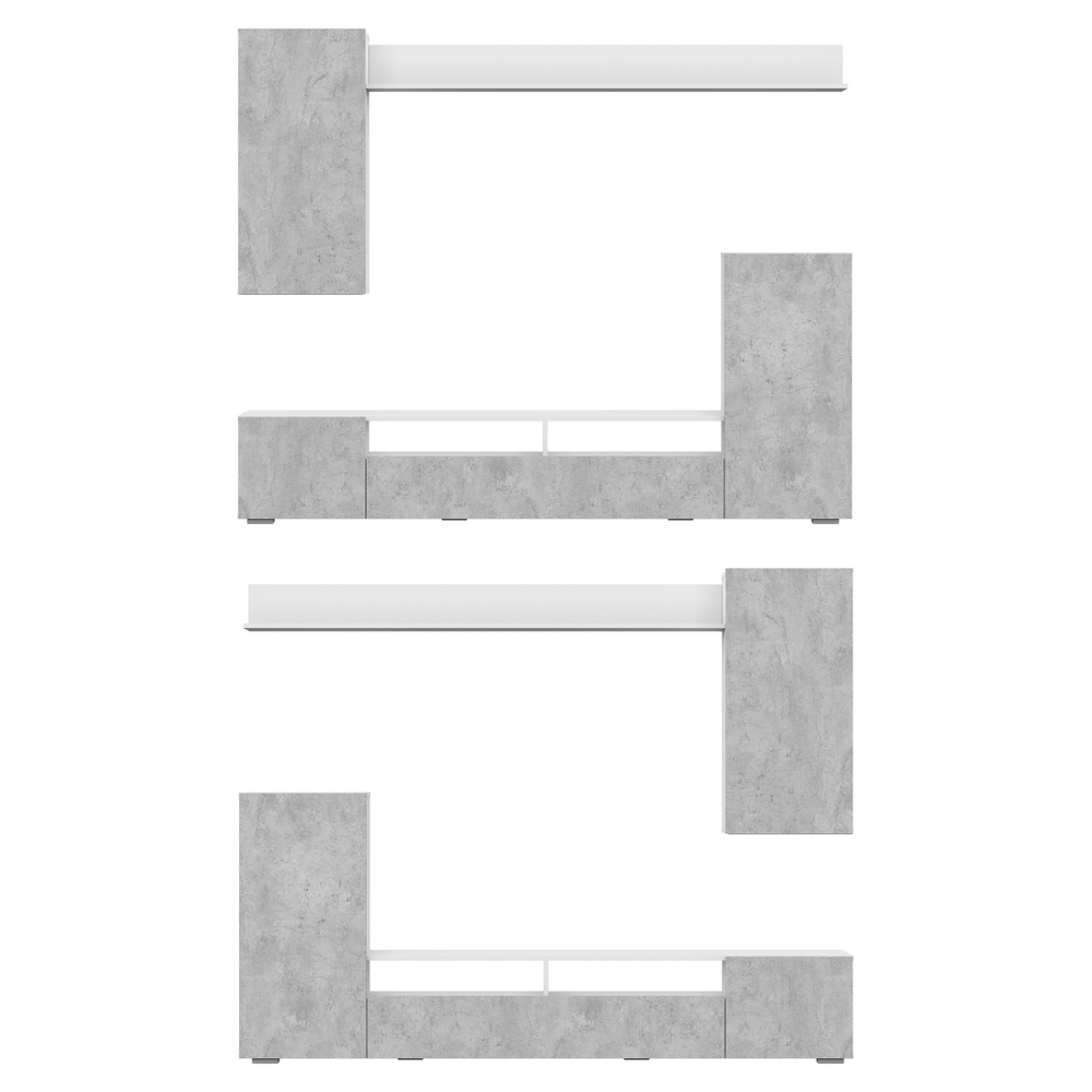 Готовая гостиная Woodville Oluwande белый, цемент светлый