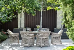 "Латте" обеденная группа плетеная, цвет бежевый