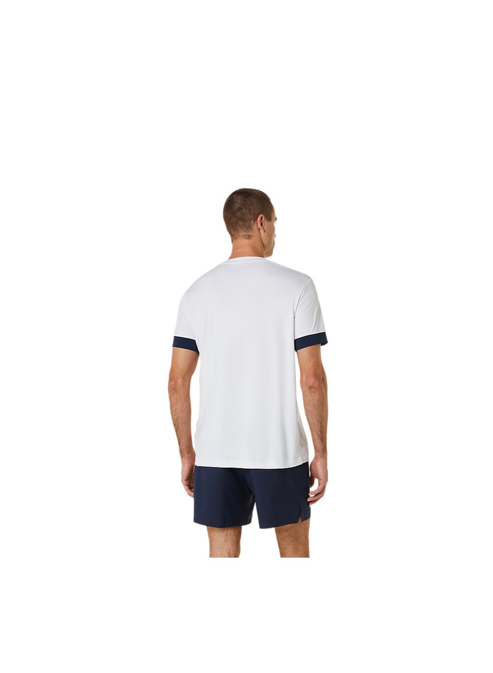 ASICS, MEN COURT SS TOP, CPS , BRILLIANT WHITE/MIDNIGHT, MEN, L