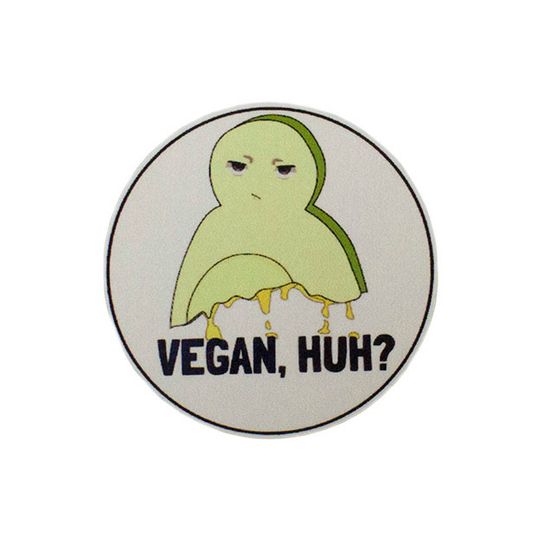 Значок деревянный (брошь)  Vegan Huh?. Fire Pin