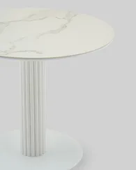 Стол Terano Ø90 см, белая матовая керамика, белая ножка