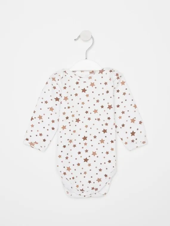 Боди детское, цвет белый/бежевый, рост 74 см