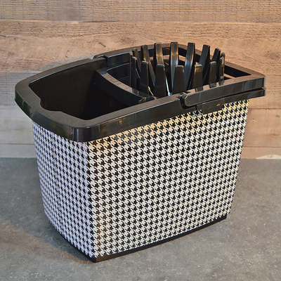 Ведро 15л с отжимом прямоугольное "Стайл Пепита"