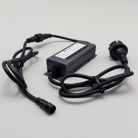 Блок питания электронный 60W. для нитей 24В., до 1000 LED, провод черный Каучук, IP65, LTC (DM-60F-24V)