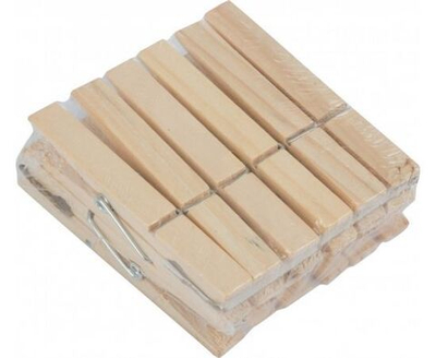 Прищепки Рыжий кот бельевые, деревянные, бежевые, 65x70x26мм, в упаковке 12шт. / товары для дома