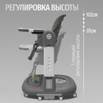 Стульчик для кормления, ходунки, качели 5в1 Bubago William серый