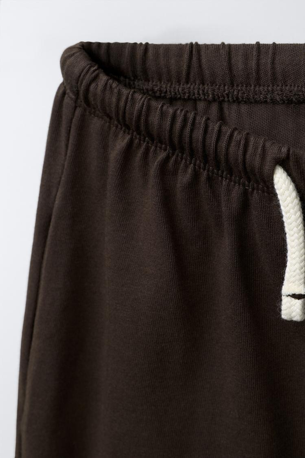 ZARA БРЮКИ WIDE LEG ИЗ ПЛОТНОЙ МЯГКОЙ ТКАНИ С ВЫШИВКОЙ, КОРИЧНЕВЫЙ