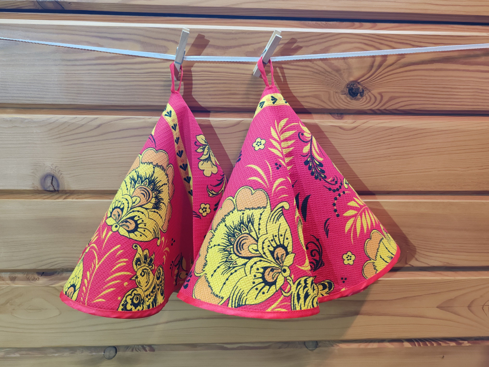 Полотенце кухонное, круглое, 2 шт, вафельное полотно