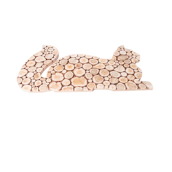 Панно из можжевельника "Кот" 70х40см (повернут вправо)