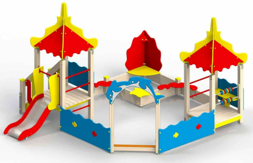 Песочный дворик с горкой «Коралл»