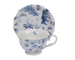 Portmeirion Чайная чашка Botanic Blue 170 мл с блюдцем