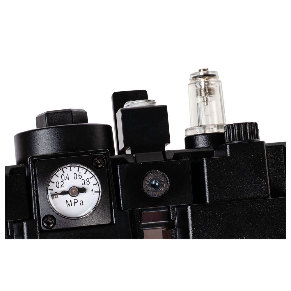 WDK-70230 Блок подготовки воздуха 3/8" с влагоотделителем, лубрикатором, регулятором и манометром