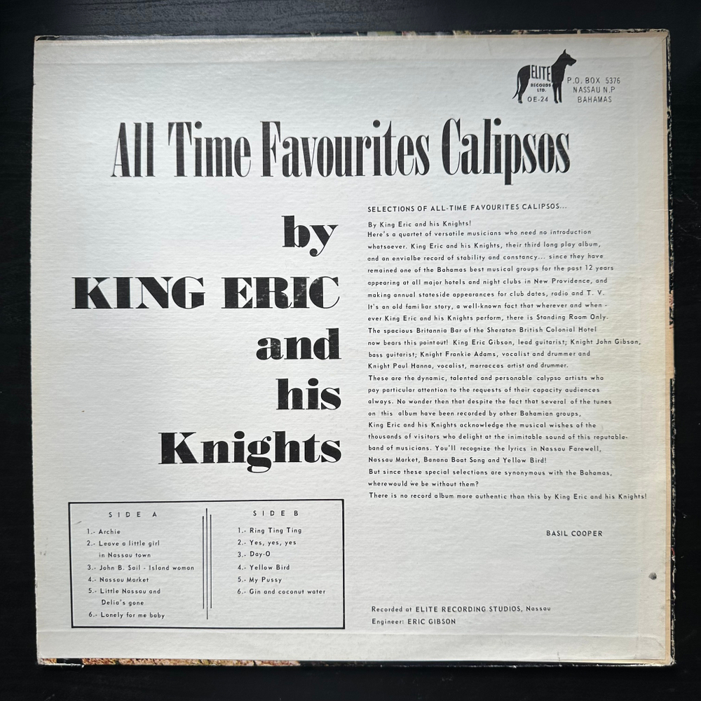 King Eric And His Knights - All Time Favourites Calipsos (Багамы 1966г.)