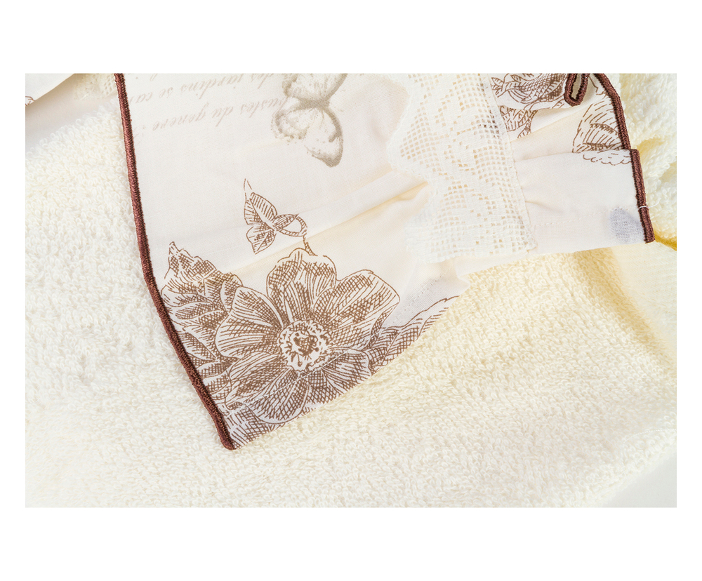 Полотенце махровое 110х150 Old Florence Амели коричневое Италия детали