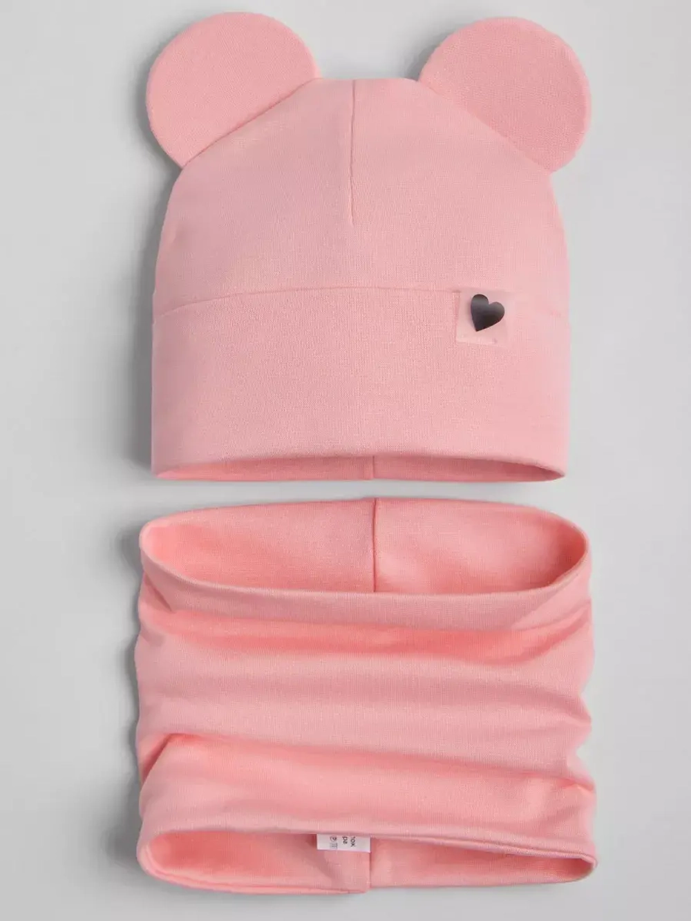 Шапка для девочки трикотажная и снуд