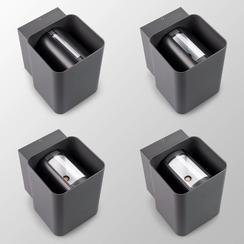 Светильник LGD-WALL-VARIO-S104x129-2x6W Warm2700 (GR, 1-80 deg) (Arlight, IP54 Металл, 3 года) 052704