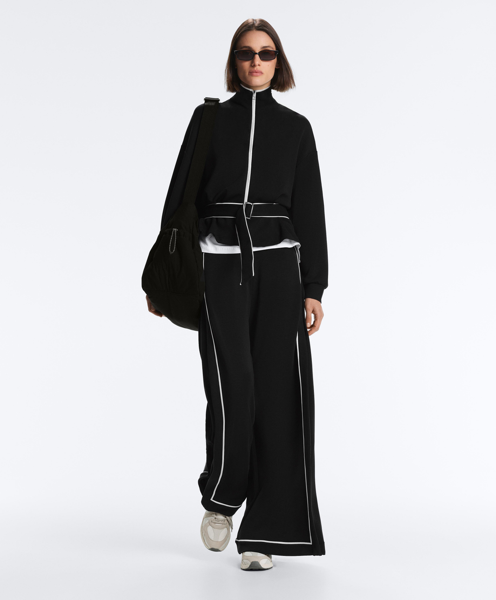 Oysho Куртка с контрастным Piping из мягкого модала, черный