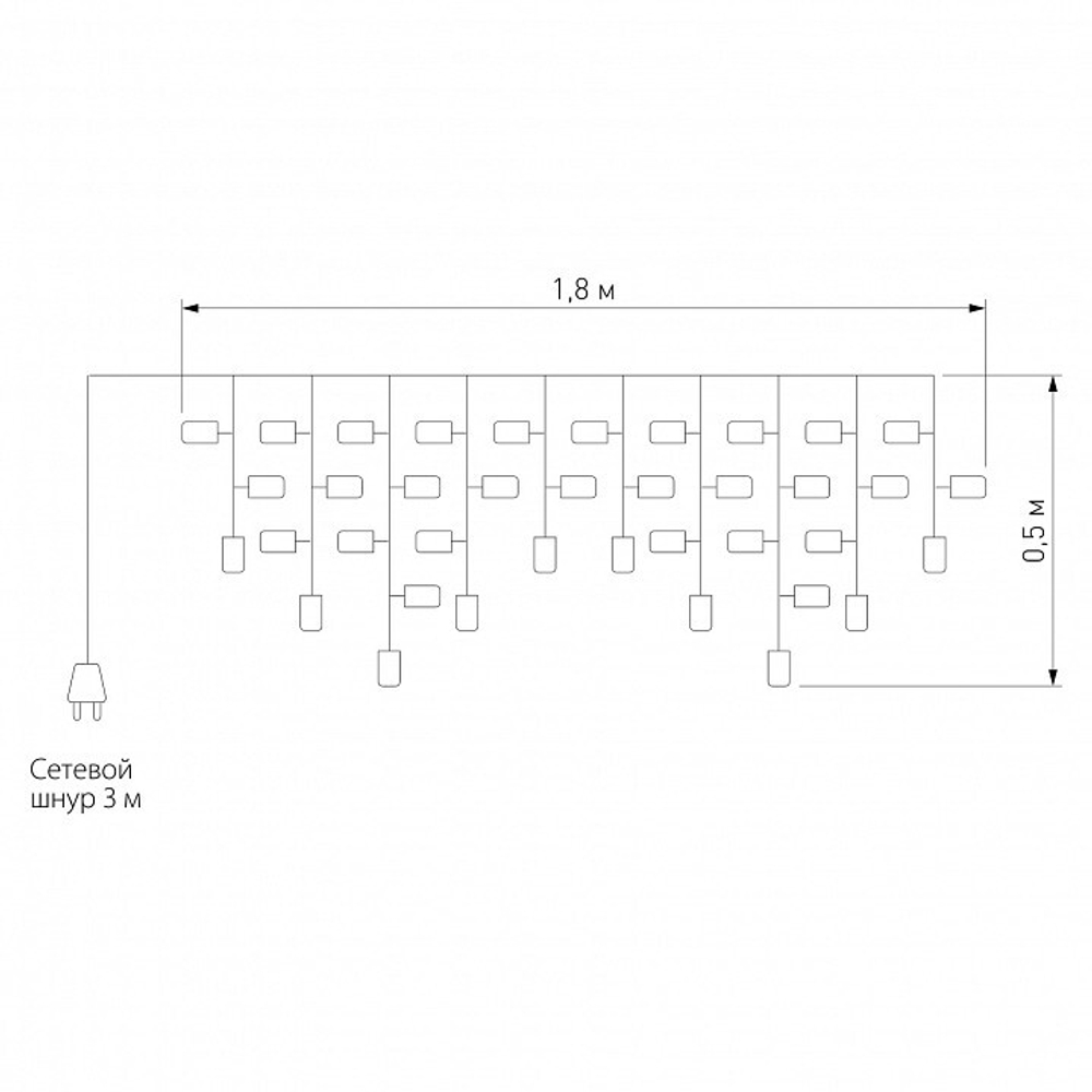 Бахрома световая Eurosvet 100-001 100-001 белый